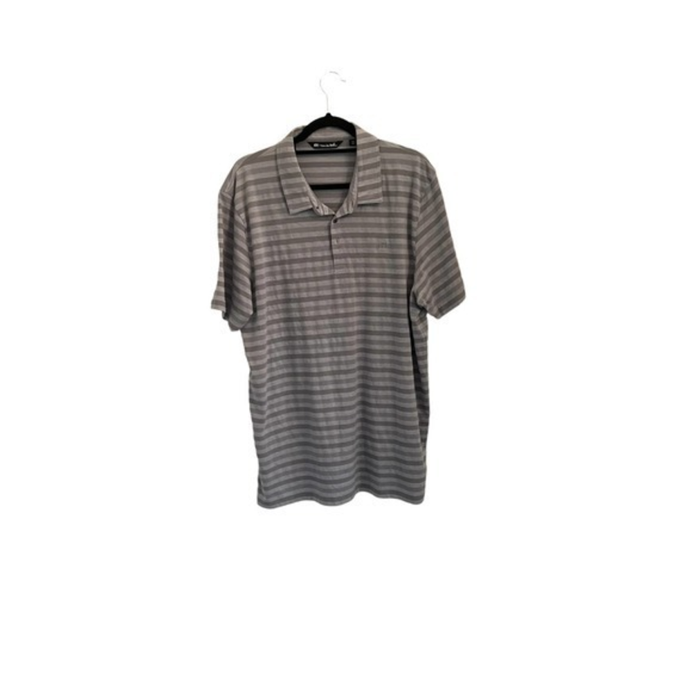 Travis Mathew Grey Striped Golf‎ Polo